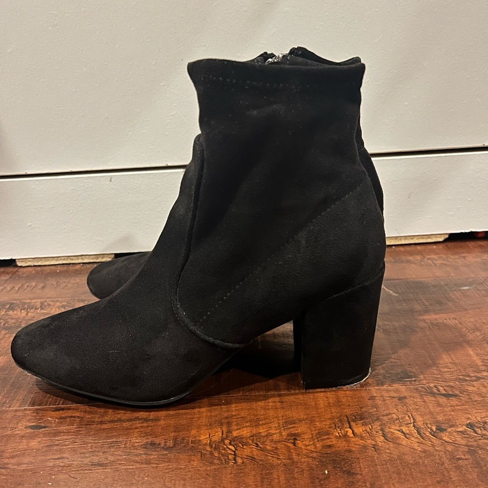 Booties black suede used 1 time.